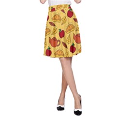 Apple Pie Pattern A-line Skirt by designsbymallika