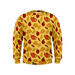 Apple Pie Pattern Kids  Sweatshirt by designsbymallika