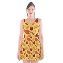 Apple Pie Pattern Scoop Neck Skater Dress by designsbymallika