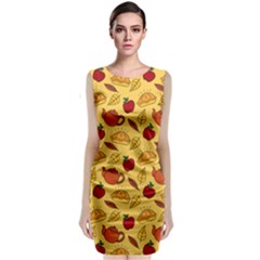 Apple Pie Pattern Classic Sleeveless Midi Dress by designsbymallika