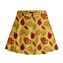 Apple Pie Pattern Mini Flare Skirt by designsbymallika