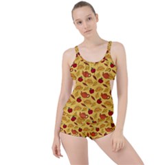 Apple Pie Pattern Boyleg Tankini Set 