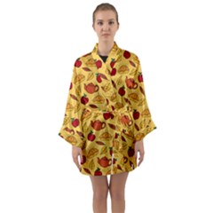 Apple Pie Pattern Long Sleeve Satin Kimono by designsbymallika