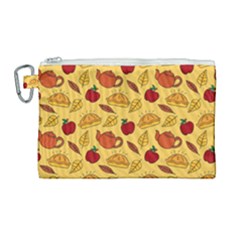 Apple Pie Pattern Canvas Cosmetic Bag (large) by designsbymallika