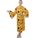 Apple Pie Pattern Maxi Velour Kimono View1