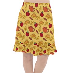 Apple Pie Pattern Fishtail Chiffon Skirt by designsbymallika