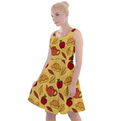 Apple Pie Pattern Knee Length Skater Dress by designsbymallika