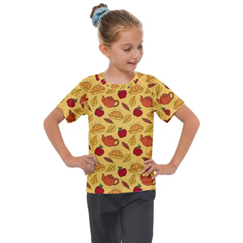 Apple Pie Pattern Kids  Mesh Piece Tee by designsbymallika