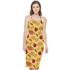 Apple Pie Pattern Bodycon Cross Back Summer Dress by designsbymallika