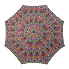 Nuts And Mushroom Pattern Golf Umbrellas by designsbymallika