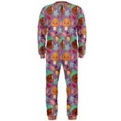 Nuts And Mushroom Pattern Onepiece Jumpsuit (men)  by designsbymallika