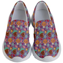 Nuts And Mushroom Pattern Kids Lightweight Slip Ons by designsbymallika