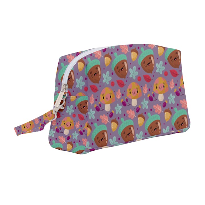 Nuts And Mushroom Pattern Wristlet Pouch Bag (Medium)