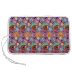 Nuts And Mushroom Pattern Pen Storage Case (s) by designsbymallika