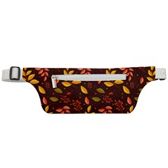 Yellow Green Orange Leaf Pattern Active Waist Bag by designsbymallika