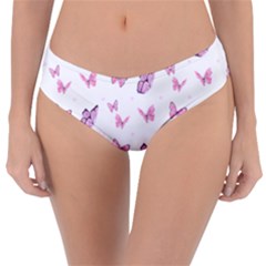 Pink Purple Butterfly Reversible Classic Bikini Bottoms by designsbymallika