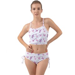 Pink Purple Butterfly Mini Tank Bikini Set by designsbymallika