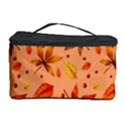 Orange Brown Leaves Cosmetic Storage View1