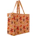 Orange Brown Leaves Canvas Travel Bag View3