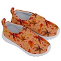 Orange Brown Leaves Kids  Velcro No Lace Shoes View3