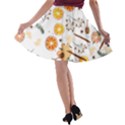 Honey Bee Pattern A-line Skater Skirt View2