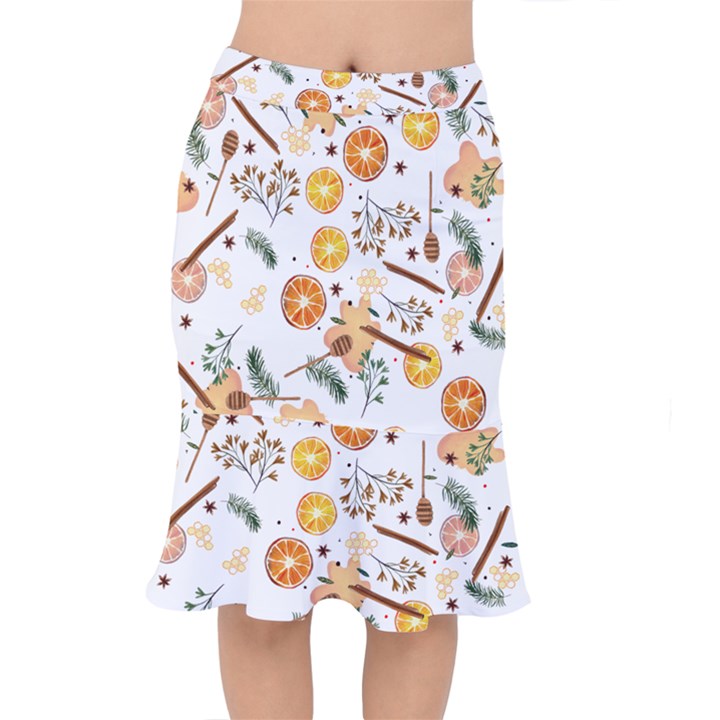 Honey Bee Pattern Short Mermaid Skirt