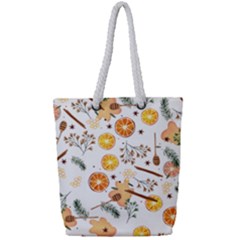 Honey Bee Pattern Full Print Rope Handle Tote (small) by designsbymallika