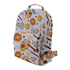 Honey Bee Pattern Flap Pocket Backpack (large) by designsbymallika