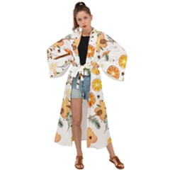 Honey Bee Pattern Maxi Kimono by designsbymallika