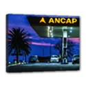 Night Scene Gas Station Building, Montevideo, Uruguay Canvas 16  x 12  (Stretched) View1