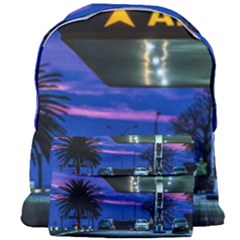 Night Scene Gas Station Building, Montevideo, Uruguay Giant Full Print Backpack by dflcprintsclothing