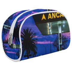 Night Scene Gas Station Building, Montevideo, Uruguay Makeup Case (medium) by dflcprintsclothing