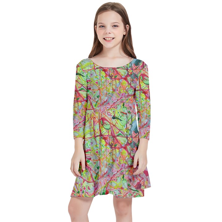 Quarantine Spring Kids  Quarter Sleeve Skater Dress