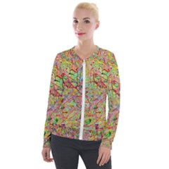 Quarantine Spring Velvet Zip Up Jacket by arwwearableart