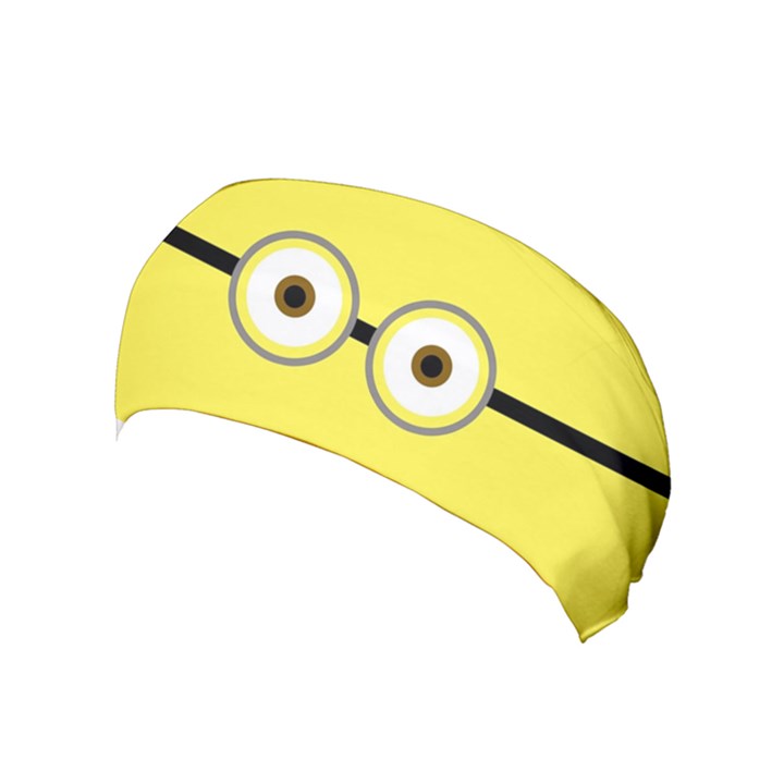 cartoon on yellow 2 Yoga Headband