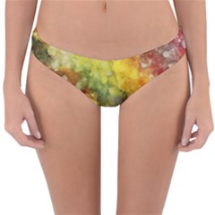 The Drawn Background Grunge, A Multikolor Reversible Hipster Bikini Bottoms by FloraaplusDesign