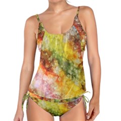 The Drawn Background Grunge, A Multikolor Tankini Set by FloraaplusDesign