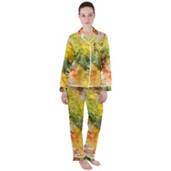 The Drawn Background Grunge, A Multikolor Satin Long Sleeve Pyjamas Set