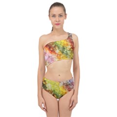 The Drawn Background Grunge, A Multikolor Spliced Up Two Piece Swimsuit by FloraaplusDesign