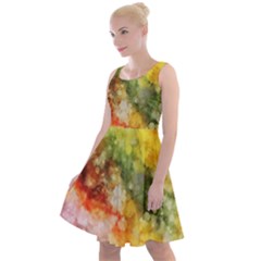 The Drawn Background Grunge, A Multikolor Knee Length Skater Dress