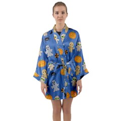 Halloween Long Sleeve Satin Kimono by Sobalvarro