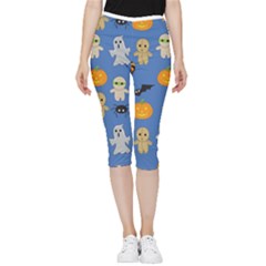 Halloween Inside Out Lightweight Velour Capri Leggings 