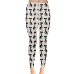 Lady Cat Pattern, Cute Cats Theme, Feline Design Leggings  by Casemiro