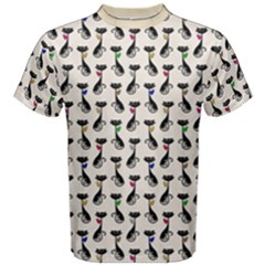 Lady Cat Pattern, Cute Cats Theme, Feline Design Men s Cotton Tee by Casemiro