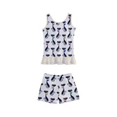 Lady Cat Pattern, Cute Cats Theme, Feline Design Kids  Boyleg Swimsuit by Casemiro