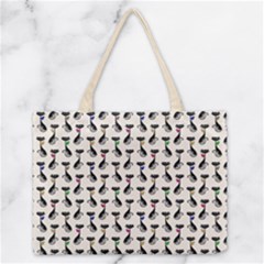 Lady Cat Pattern, Cute Cats Theme, Feline Design Zipper Medium Tote Bag by Casemiro