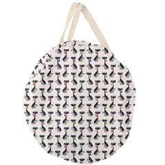 Lady Cat Pattern, Cute Cats Theme, Feline Design Giant Round Zipper Tote by Casemiro