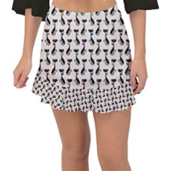 Lady Cat Pattern, Cute Cats Theme, Feline Design Fishtail Mini Chiffon Skirt by Casemiro