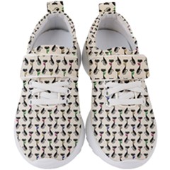 Lady Cat Pattern, Cute Cats Theme, Feline Design Kids  Velcro Strap Shoes by Casemiro