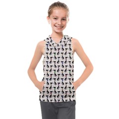 Lady Cat Pattern, Cute Cats Theme, Feline Design Kids  Sleeveless Hoodie by Casemiro